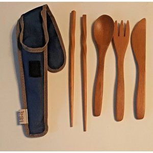 To Go Ware Reusable Take Along Utensils Spoon Fork Knife Chopsticks Pouch Camp